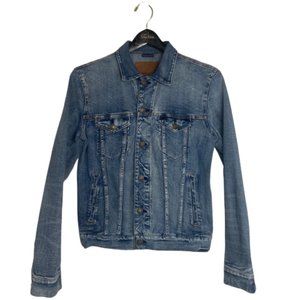 American Eagle Outfitters Small Denim Jacket Extreme Flex Blue Button Up Vintage